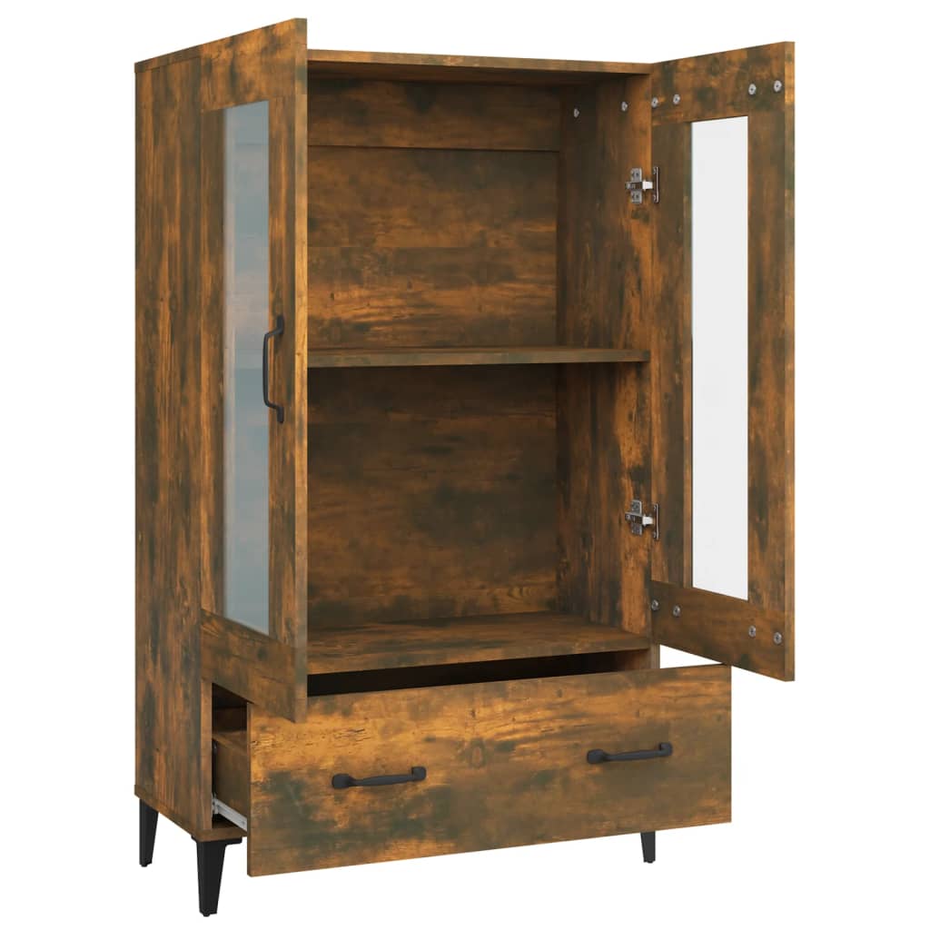 skab 70x31x115 cm konstrueret træ røget egetræsfarve