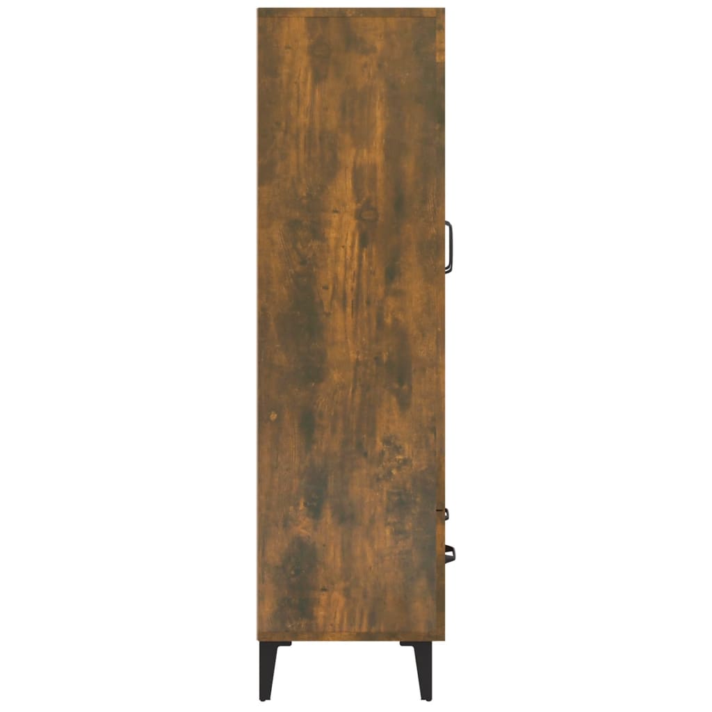 skab 70x31x115 cm konstrueret træ røget egetræsfarve