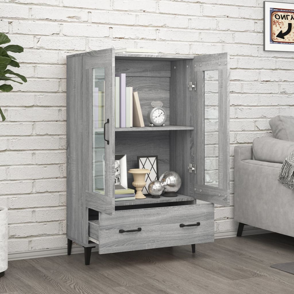 skab 70x31x115 cm konstrueret træ grå sonoma-eg