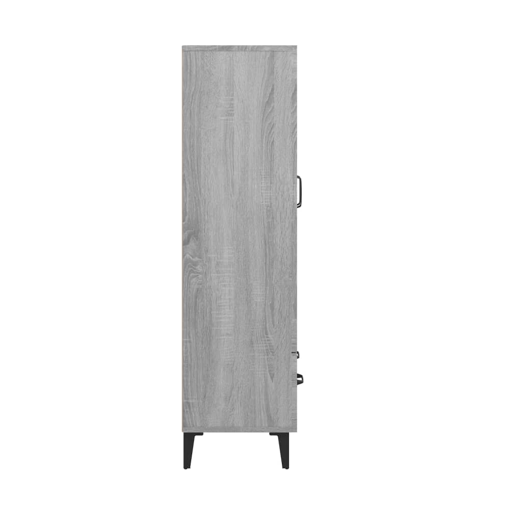 skab 70x31x115 cm konstrueret træ grå sonoma-eg