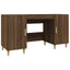 skrivebord 140x50x75 cm konstrueret træ brun egetræsfarve