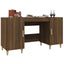 skrivebord 140x50x75 cm konstrueret træ brun egetræsfarve