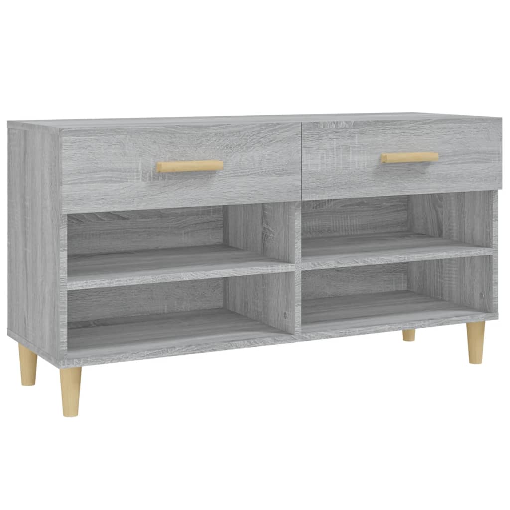 skoskab 102x35x55 cm konstrueret træ grå sonoma-eg