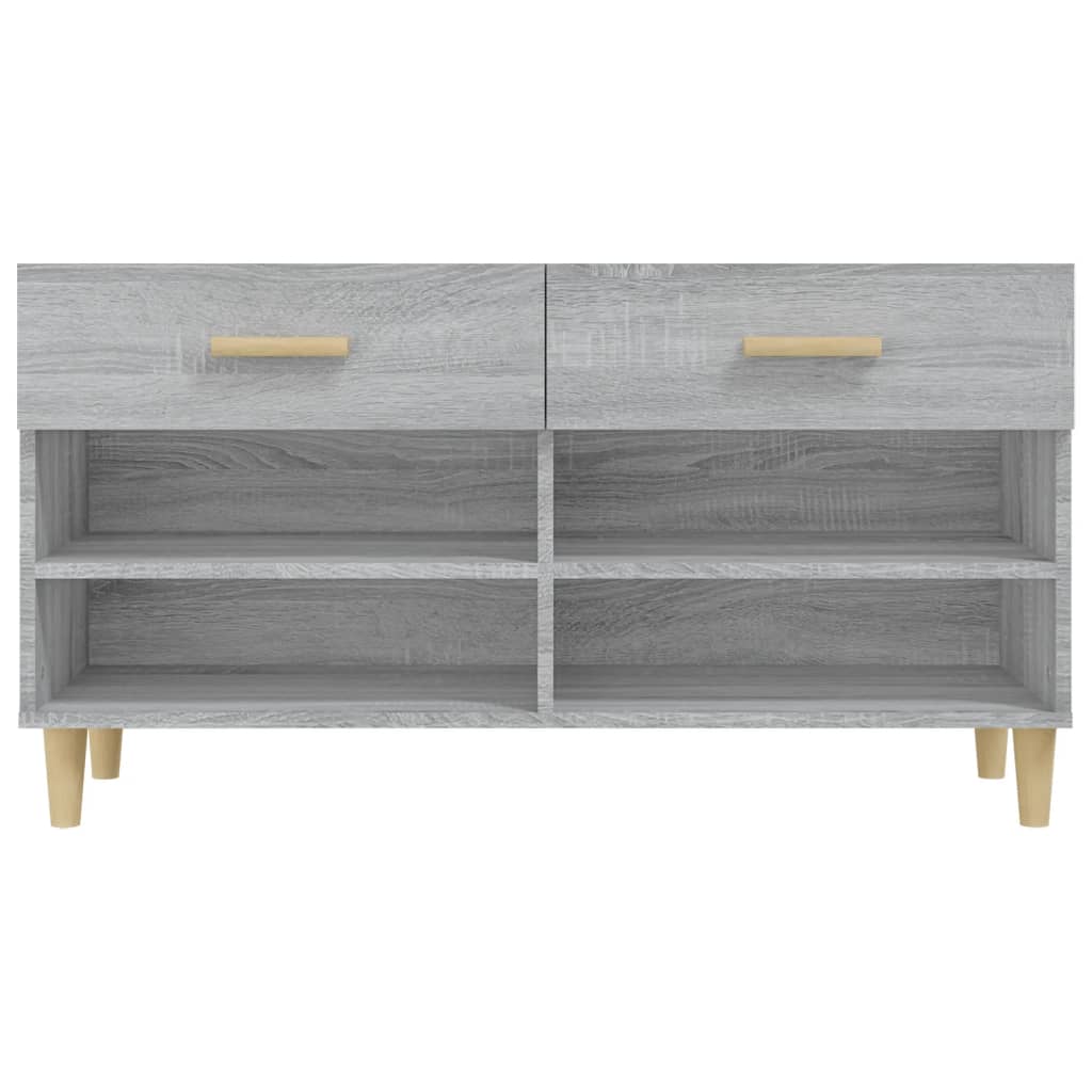skoskab 102x35x55 cm konstrueret træ grå sonoma-eg