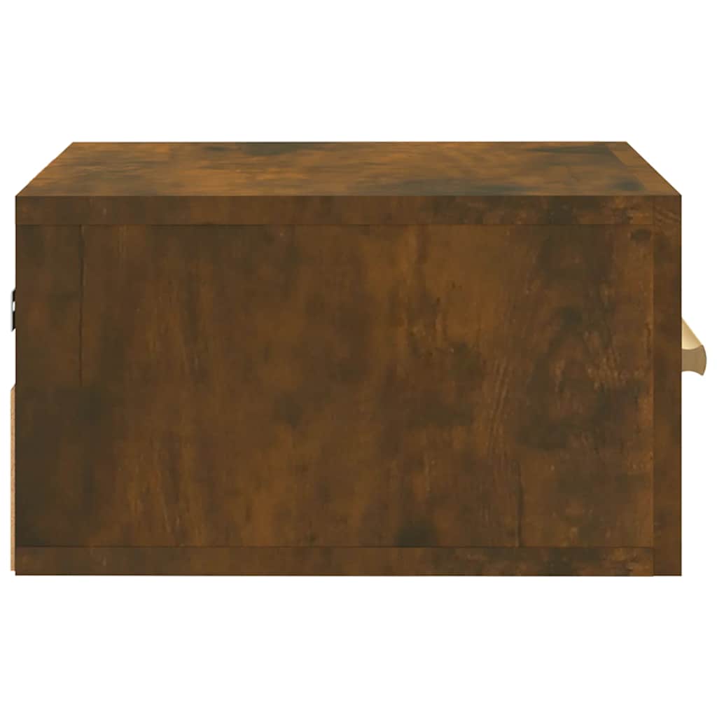 væghængt sengebord 35x35x20 cm røget egetræsfarve