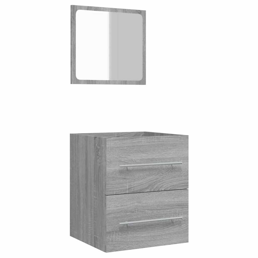 badeværelsesskab 41x38,5x48 cm konstrueret træ grå sonoma-eg