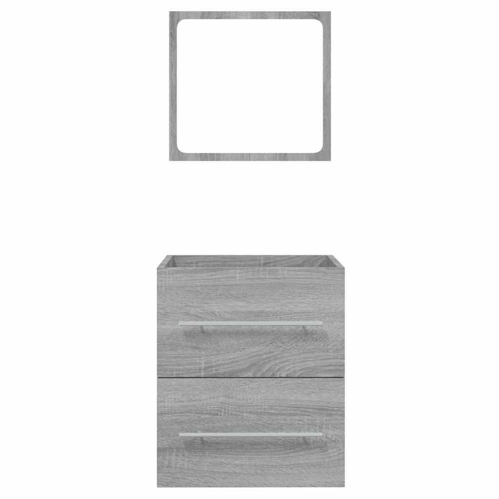 badeværelsesskab 41x38,5x48 cm konstrueret træ grå sonoma-eg