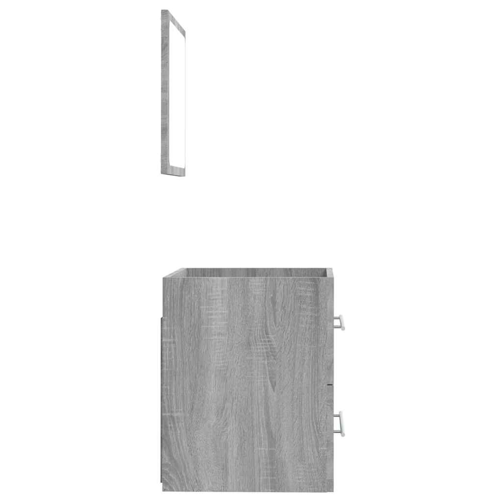 badeværelsesskab 41x38,5x48 cm konstrueret træ grå sonoma-eg
