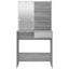makeupbord med LED-lys 74,5x40x141 cm grå sonoma-eg