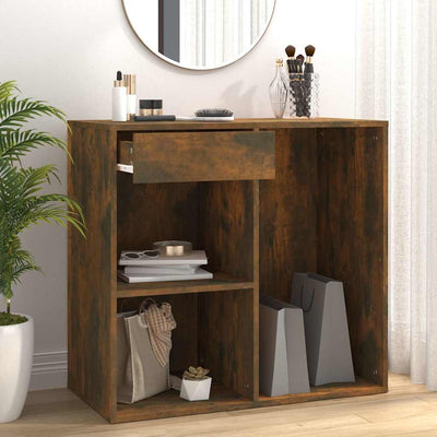badeværelsesskab 80x40x75 cm konstrueret træ røget egetræ