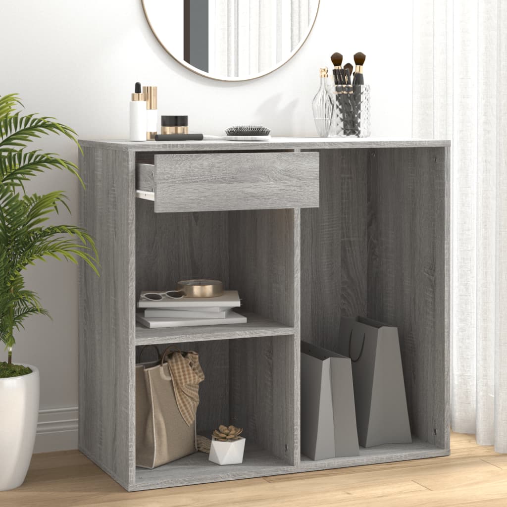 badeværelsesskab 80x40x75 cm konstrueret træ grå sonoma-eg billede