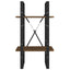 bogreol m. 2 hylder 40x30x70 cm konstrueret træ brun egetræ