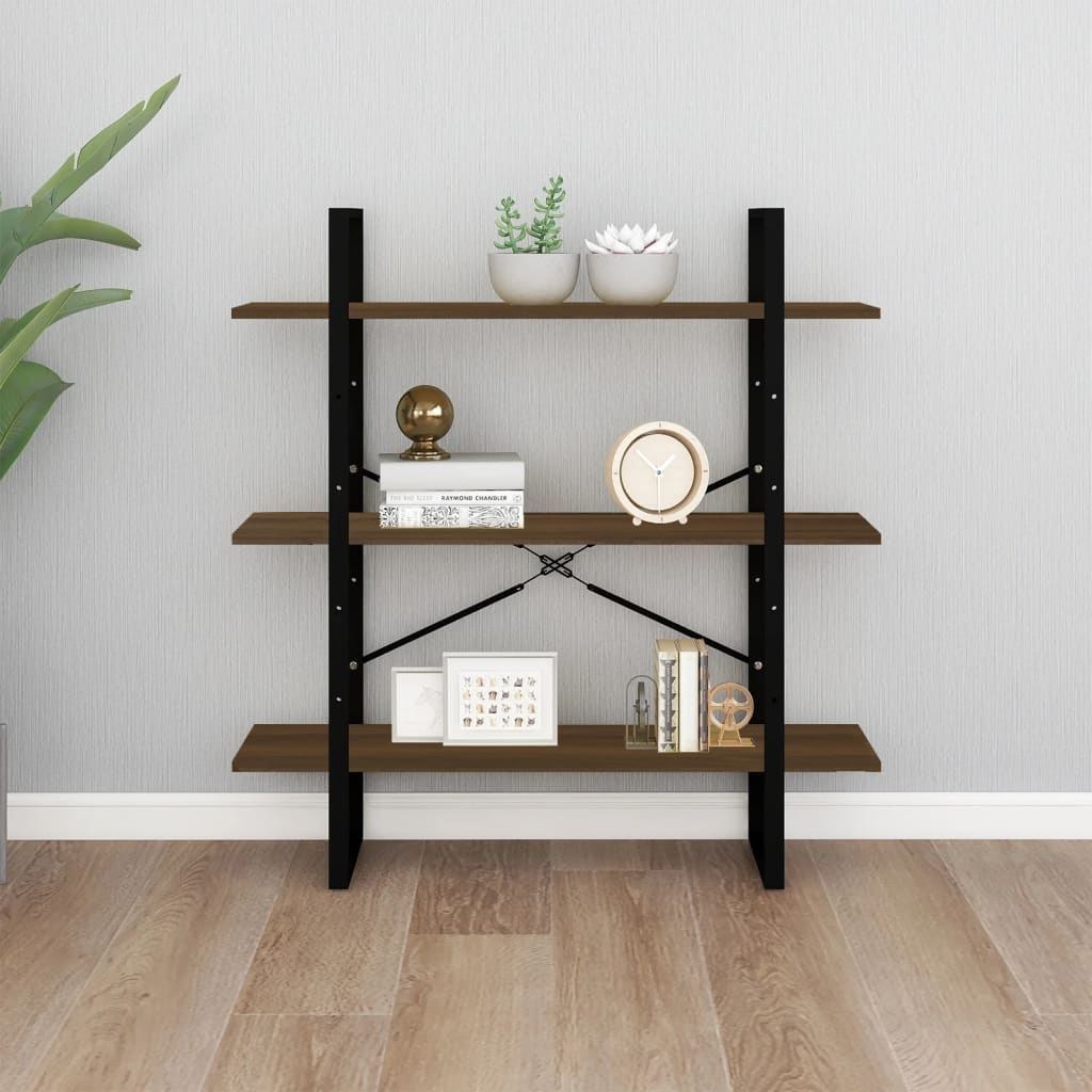 bogreol 100x30x105 cm konstrueret træ sonoma-eg