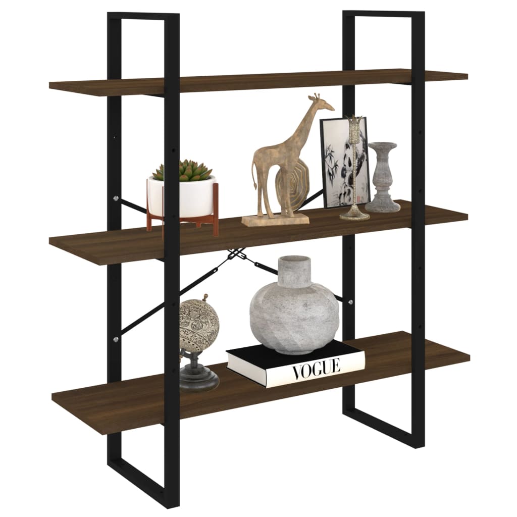 bogreol 100x30x105 cm konstrueret træ sonoma-eg