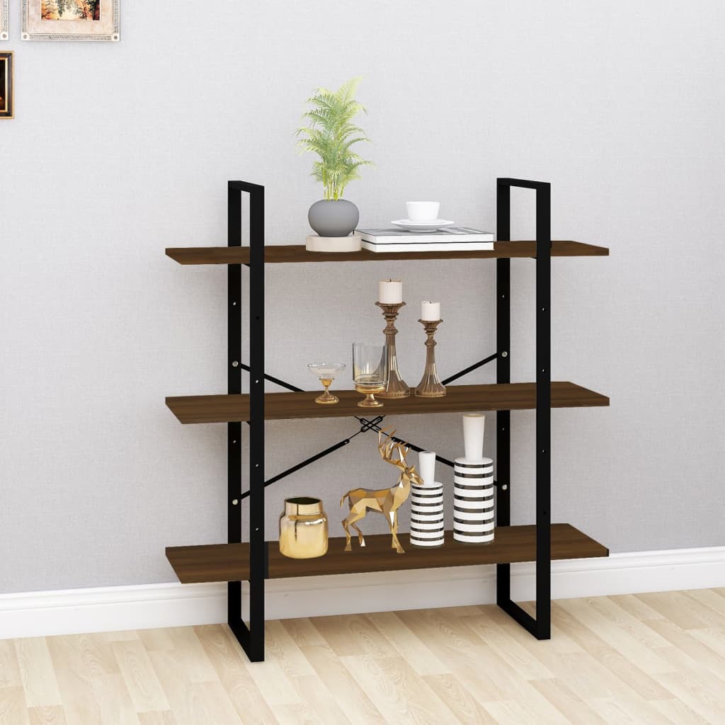 bogreol 100x30x105 cm konstrueret træ sonoma-eg