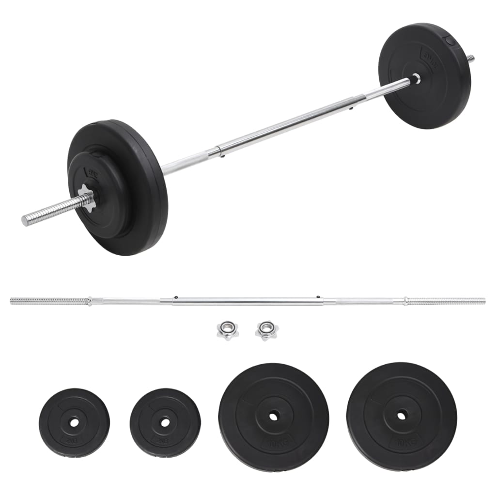 vægtstangssæt med skiver 30 kg billede