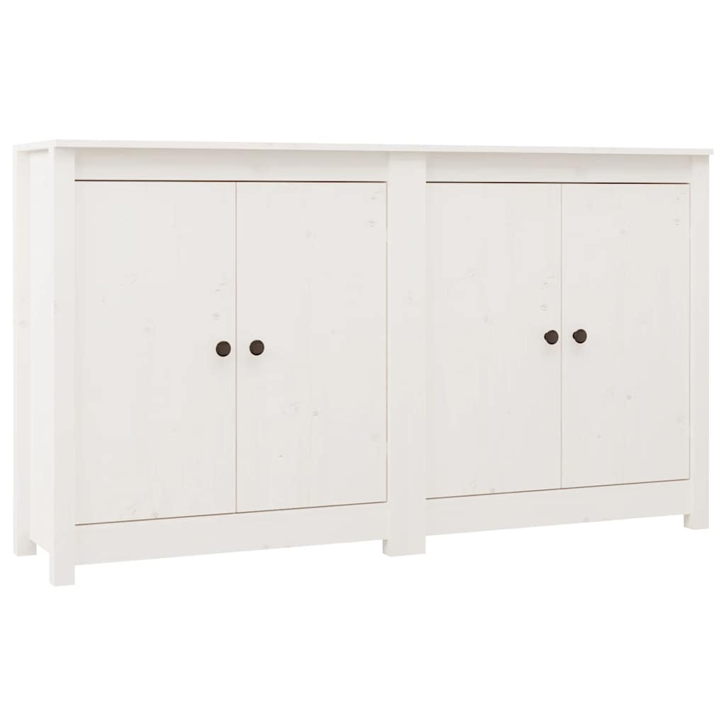 skænke 2 stk. 70x35x80 cm massivt fyrretræ hvid