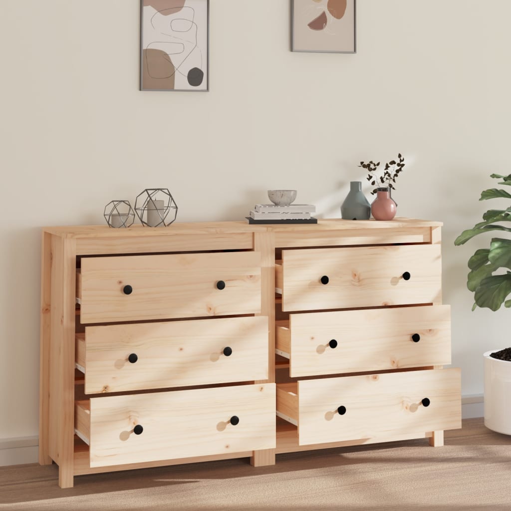 skænk 140x35x80 cm massivt fyrretræ