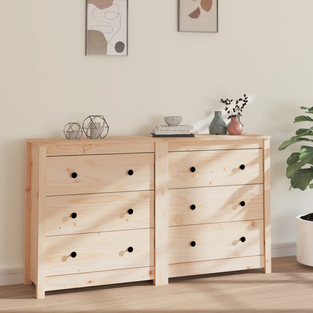 skænk 140x35x80 cm massivt fyrretræ