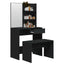 makeupbord 74,5x40x141 cm sort