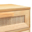 sengebord massivt fyrretræ og naturlig rattan brun