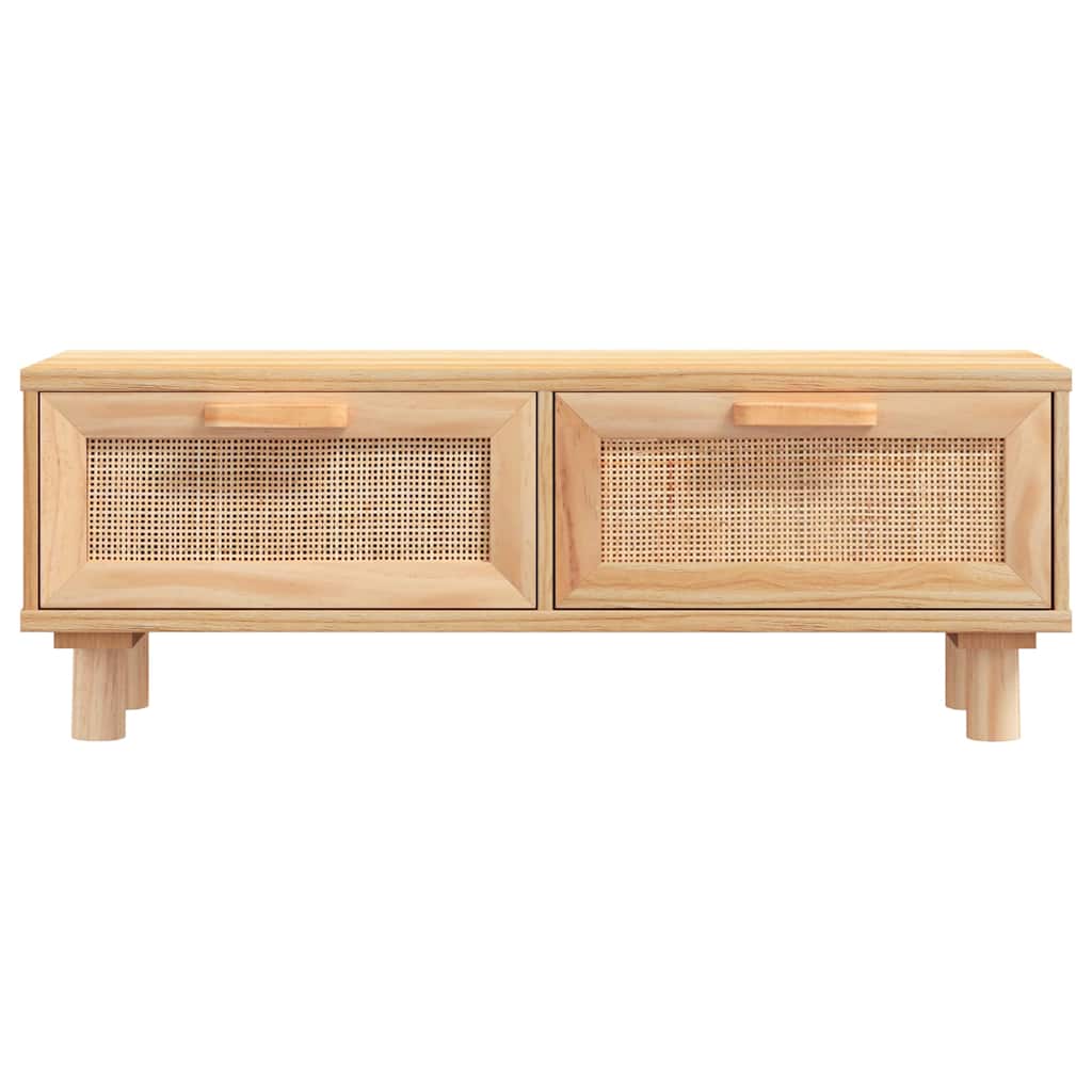 sofabord 80x40x30 cm konstrueret træ og massivt fyrretræ brun