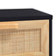 konsolbord 80x30x75 cm massivt fyrretræ naturlig rattan sort