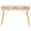 konsolbord 105x30x75 cm massivt fyrretræ naturlig rattan hvid