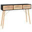 konsolbord 105x30x75 cm massivt fyrretræ naturlig rattan sort