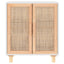 skænk 60x30x70 cm massivt fyrretræ og naturlig rattan hvid