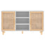 skænk 105x30x60 cm massivt fyrretræ og naturlig rattan hvid