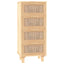 skænk 40x30x90 cm massivt fyrretræ og naturlig rattan brun
