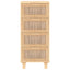 skænk 40x30x90 cm massivt fyrretræ og naturlig rattan brun