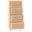 skænk 40x30x90 cm massivt fyrretræ og naturlig rattan brun