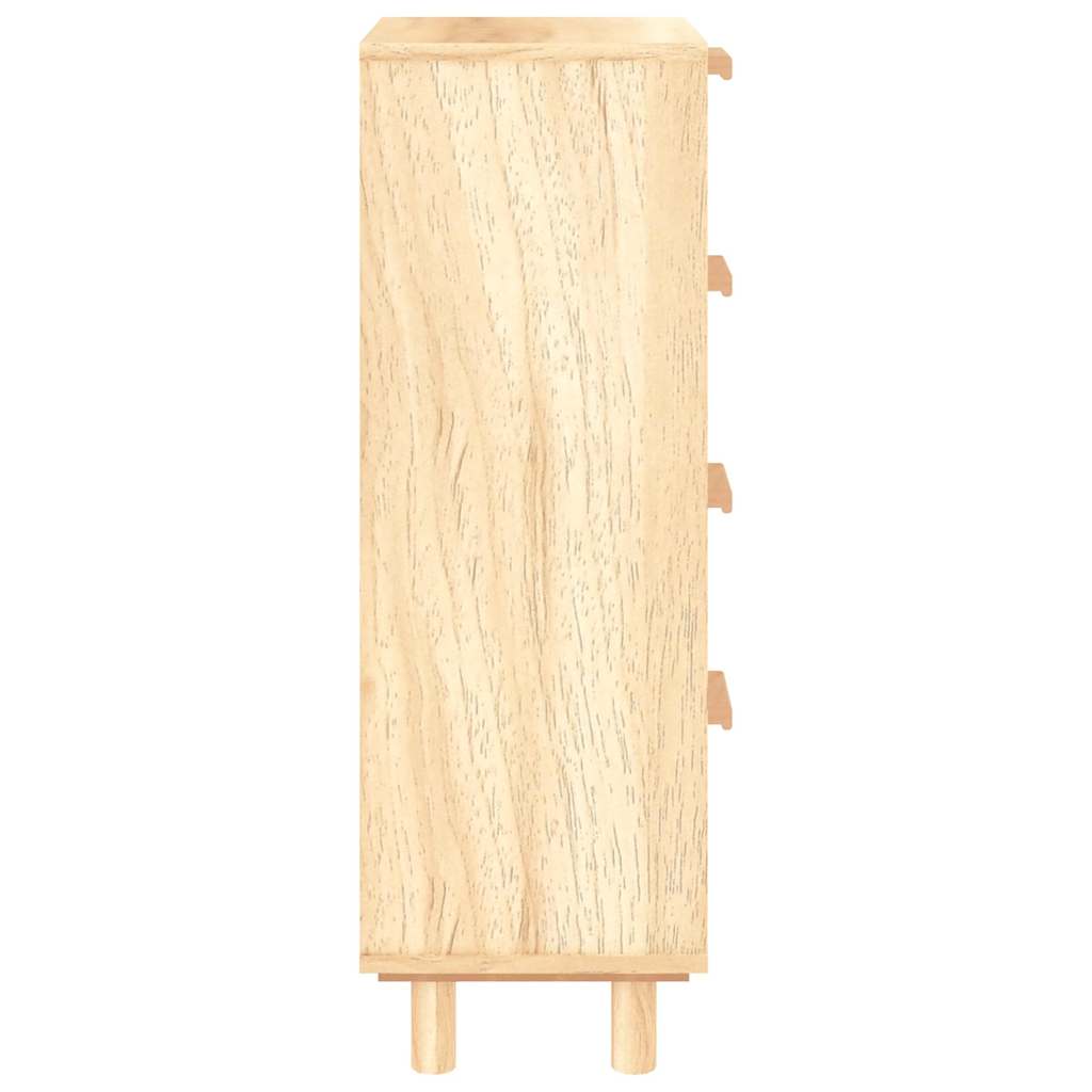 skænk 40x30x90 cm massivt fyrretræ og naturlig rattan brun