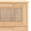 skænk 40x30x90 cm massivt fyrretræ og naturlig rattan brun
