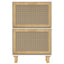 skoskab 52x25x80 cm konstrueret træ og naturlig rattan hvid