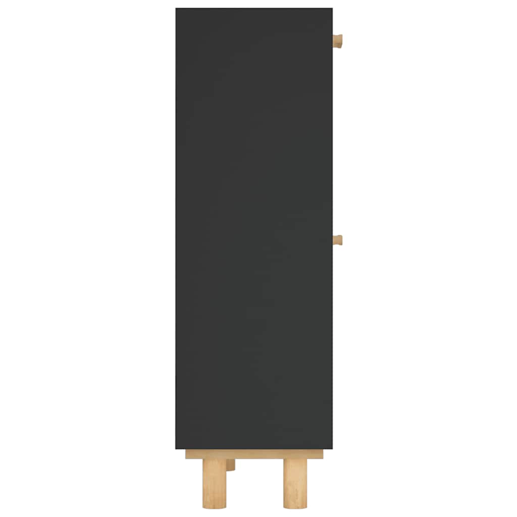 skoskab 52x25x80 cm konstrueret træ og naturlig rattan