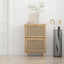 skoskab 52x25x80 cm konstrueret træ og naturlig rattan brun