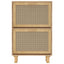 skoskab 52x25x80 cm konstrueret træ og naturlig rattan brun