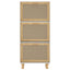 skoskab 52x25x115 cm konstrueret træ og naturlig rattan hvid