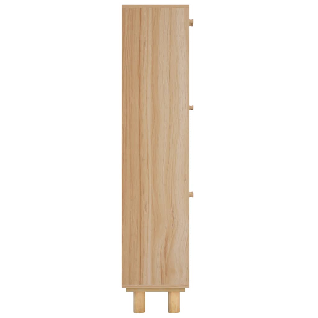 skoskab 52x25x115 cm konstrueret træ og naturlig rattan brun