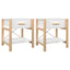 sengeborde 2 stk. 42x38x45 cm konstrueret træ hvid