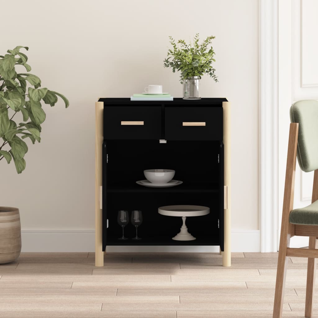 skænk 62x38x75 cm konstrueret træ sort