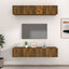 tv-skabe 4 stk. 80x30x30 cm konstrueret træ røget egetræ
