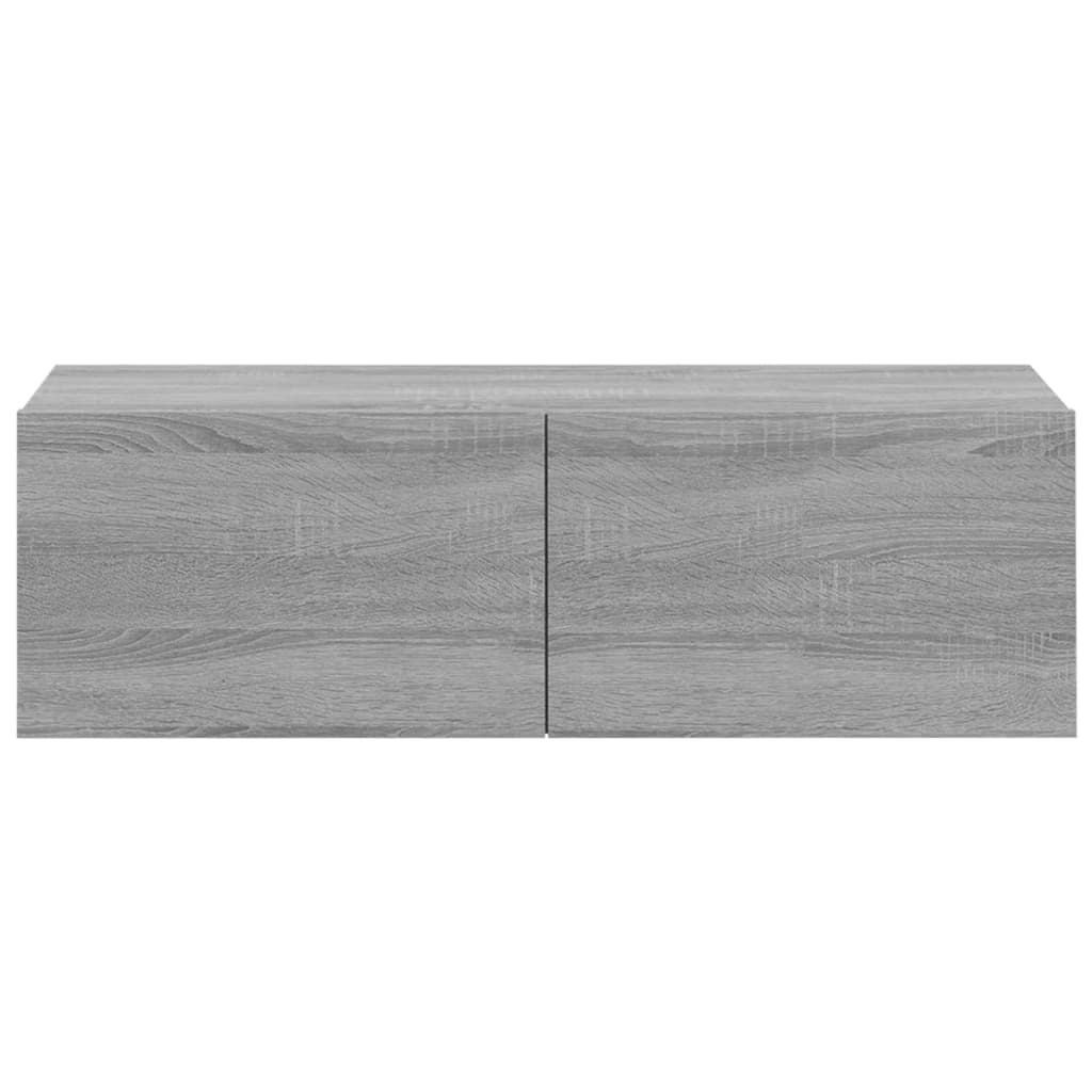 tv-skabe til væg 4 stk. 100x30x30 cm konstrueret træ grå sonoma