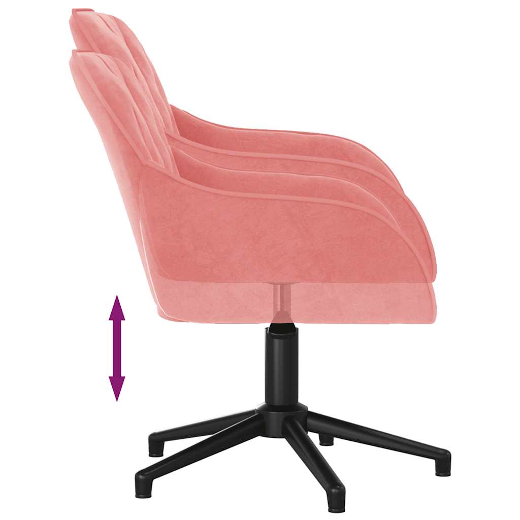 drejelig kontorstol fløjl pink