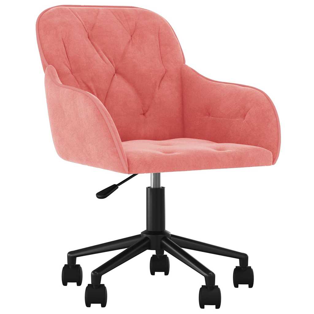 drejelig kontorstol fløjl pink