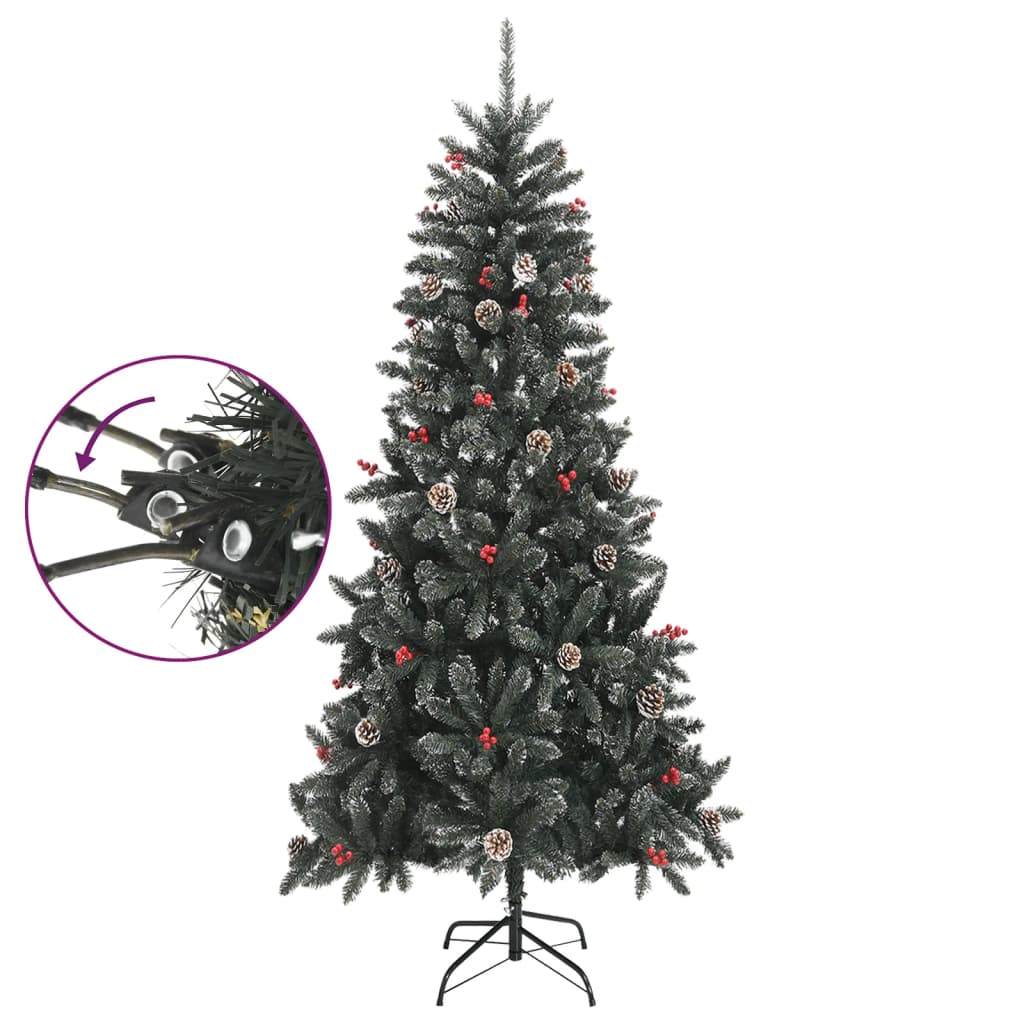kunstigt juletræ med juletræsfod 240 cm PVC grøn