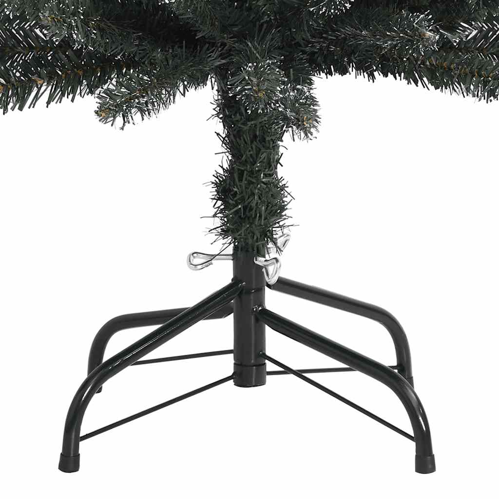 kunstigt smalt juletræ med juletræsfod 180 cm PVC grøn